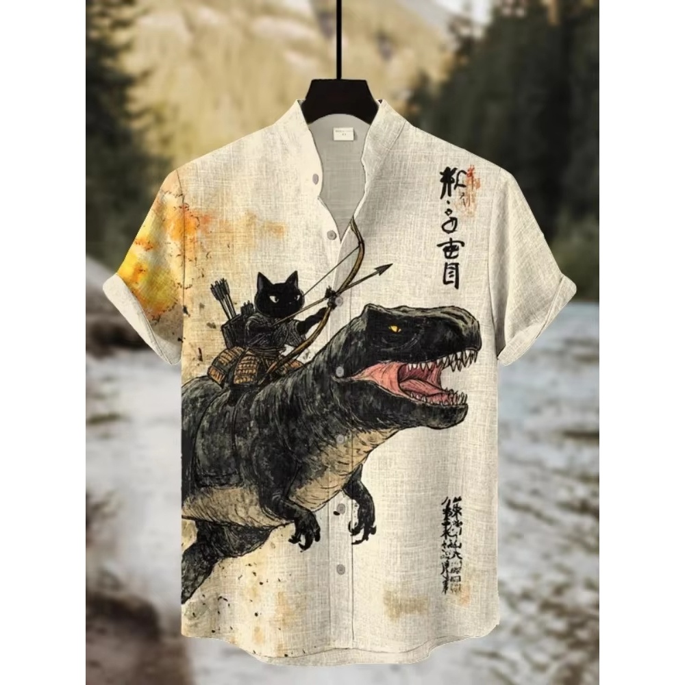 3D Printing Cancer - Chemise homme dessin animé chat dinosaure