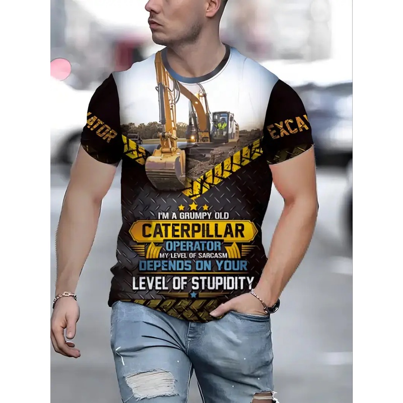 3D Printing Excavator - T-shirt professionnel personnalisé avec votre photo,