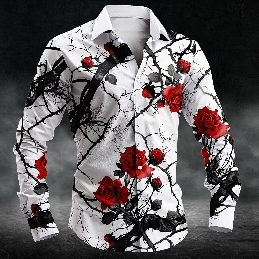 3D Printing Service - Chemise homme à manches longues imprimée